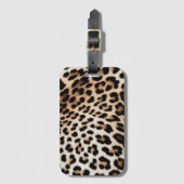 クリームブラックレオパード印刷 ラゲッジタグ (正面縦)