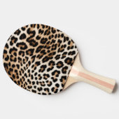 クリームブラックレオパード印刷 卓球ラケット (横)