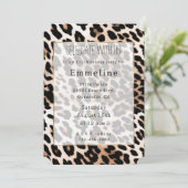 クリームブラックレオパード&金ゴールド 招待状 (スタンド正面)