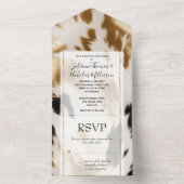 クリームブラック金ゴールドウエスタンコウィド オールインワン招待状 (内側)