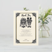 クリームブラック&金ゴールドヴィンテージスケルトン 招待状 (スタンド正面)