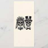 クリームブラック&金ゴールドヴィンテージ結婚スケルトンのメニュー メニュー (裏面)