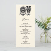 クリームブラック&金ゴールドヴィンテージ結婚スケルトンのメニュー メニュー (スタンド正面)