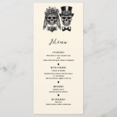 クリームブラック&金ゴールドヴィンテージ結婚スケルトンのメニュー メニュー (正面)