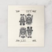 クリームブラック&金ゴールドヴィンテージ結婚スケルトン プレイスカード (外部開封)