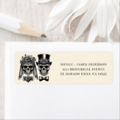 クリームブラック&金ゴールドヴィンテージ結婚スケルトン ラベル (インサイチュ)