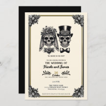 クリームブラック&金ゴールドヴィンテージ結婚スケルトン