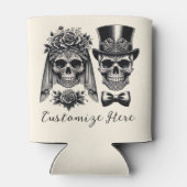 クリームブラック&金ゴールドヴィンテージ結婚スケルトン 缶クーラー (裏面)