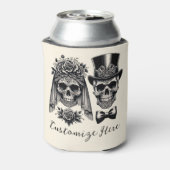 クリームブラック&金ゴールドヴィンテージ結婚スケルトン 缶クーラー (缶裏面)