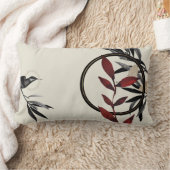 クリームブルゴーニュ&ブラックウォーター葉カラー ランバークッション (ブランケット)