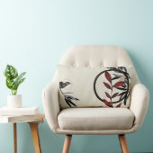 クリームブルゴーニュ&ブラックウォーター葉カラー ランバークッション (椅子)