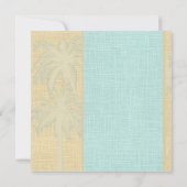 クリームブルーパームツリーズ結婚式招待状 招待状 (裏面)