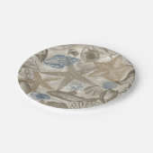 クリームブルービーチシーシェル ペーパープレート (アングル)