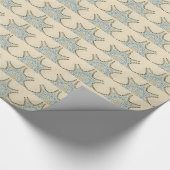 クリームブルーフローラ ラッピングペーパー (角)