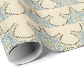 クリームブルーフローラ ラッピングペーパー (ロールコーナー)