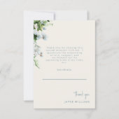 クリームブルー文字メッセージアイビーベイビーシャワーありがとう サンキューカード (正面)