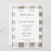クリームプレイドストライプブライダルシャワー 招待状 (正面)