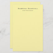 クリームプレーンエレガントミニマシンプルリスト 便箋 (正面/裏面)