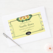 クリームプロダクトラベルイエローローズダイヤモンドロゴ追加 長方形シール (封筒)