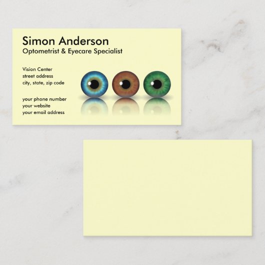 クリームプロフェッショナル眼球検眼 名刺 (正面/裏面)