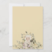 クリームベージュの花がかわいい羊の赤ちゃん 招待状 (裏面)