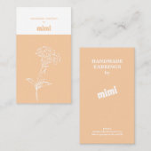 クリームベージュイヤリング表示ビジネスカード 名刺 (正面/裏面)