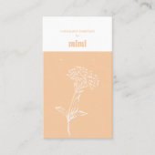 クリームベージュイヤリング表示ビジネスカード 名刺 (正面)