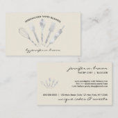 クリームベージュシルバーペストリーシェフホームベーカリー 名刺 (正面/裏面)