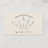 クリームベージュシルバーペストリーシェフホームベーカリー 名刺 (正面)