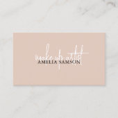 クリームベージュタイポグラフィスクリプトQrコード 名刺 (正面)