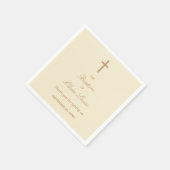 クリームベージュバプテスマパーティーナプキンス スタンダードカクテルナプキン (角)