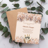 クリームベージュバラ泡立ちブライダルシャワー