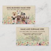 クリームベージュペットシッター犬ペトケア 名刺 (正面/裏面)