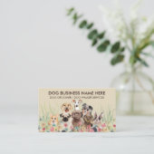 クリームベージュペットシッター犬ペトケア 名刺 (スタンド正面)