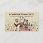 クリームベージュペットシッター犬ペトケア 名刺 (正面)