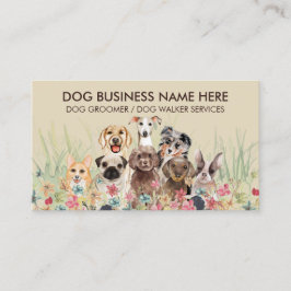 クリームベージュペットシッター犬ペトケア 名刺