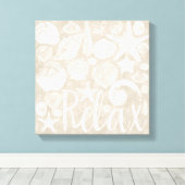 クリームベージュホワイトビーチシリラックスェル キャンバスプリント (インサイチュ (ウッドフロア))