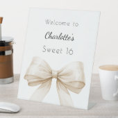 クリームベージュボウスウィート16へようこそ 台座サイン (インサイチュ)