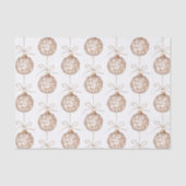 クリームベージュラウンドオーナメントクリスマス 薄葉紙 (正面)