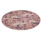 クリームベージュリリー：ピンクのシームレスな背景 カッティングボード (角)