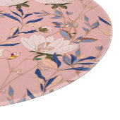 クリームベージュリリー：ピンクのシームレスな背景 カッティングボード (角)