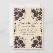 クリームベージュヴィンテージシャビーシックMoodyフローラ 招待状 (正面)