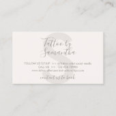 クリームベージュ体アートアフターケア指示タトゥー 名刺 (正面)