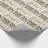 クリームベージュ白黒ラブドリームピースシャイン ラッピングペーパー (角)