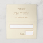 クリームベージュ結婚ズ折り畳み座席表 プレイスカード (外部開封)