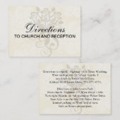 クリームベージュ色フローラエレガントダマスク エンクロージャーカード (正面/裏面)