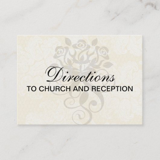 クリームベージュ色フローラエレガントダマスク エンクロージャーカード (正面)