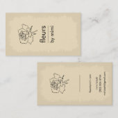 クリームベージュ色名刺バラ 名刺 (正面/裏面)