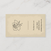 クリームベージュ色名刺バラ 名刺 (裏面)