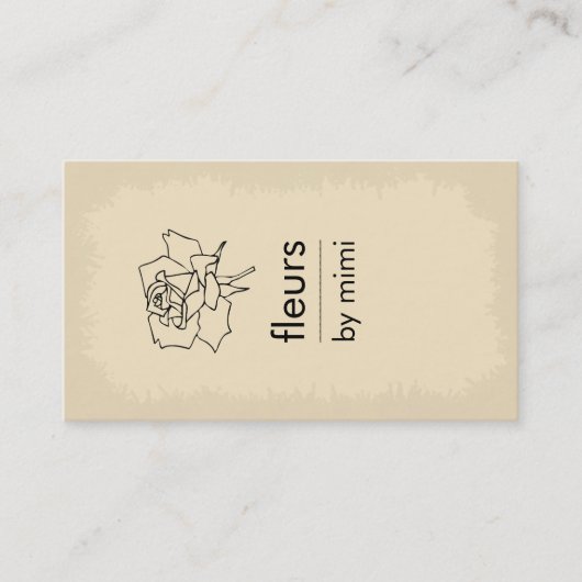 クリームベージュ色名刺バラ 名刺 (正面)